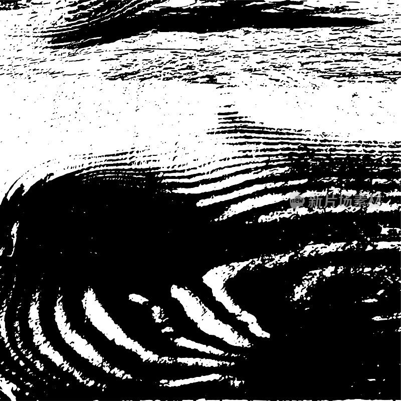 木头。枯燥乏味的纹理。黑色灰尘Scratchy Pattern。抽象的背景。矢量设计作品。变形的效果。裂缝。